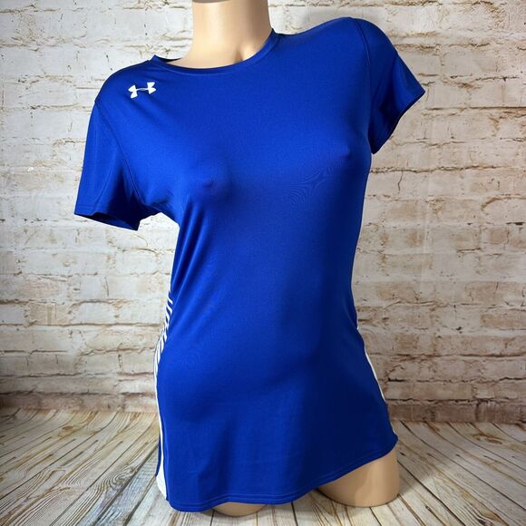 Under Armour Tops - NEW Under Armour FITTED Womens Size Small Blue HeatGear Athletic T Shirt Top Tee